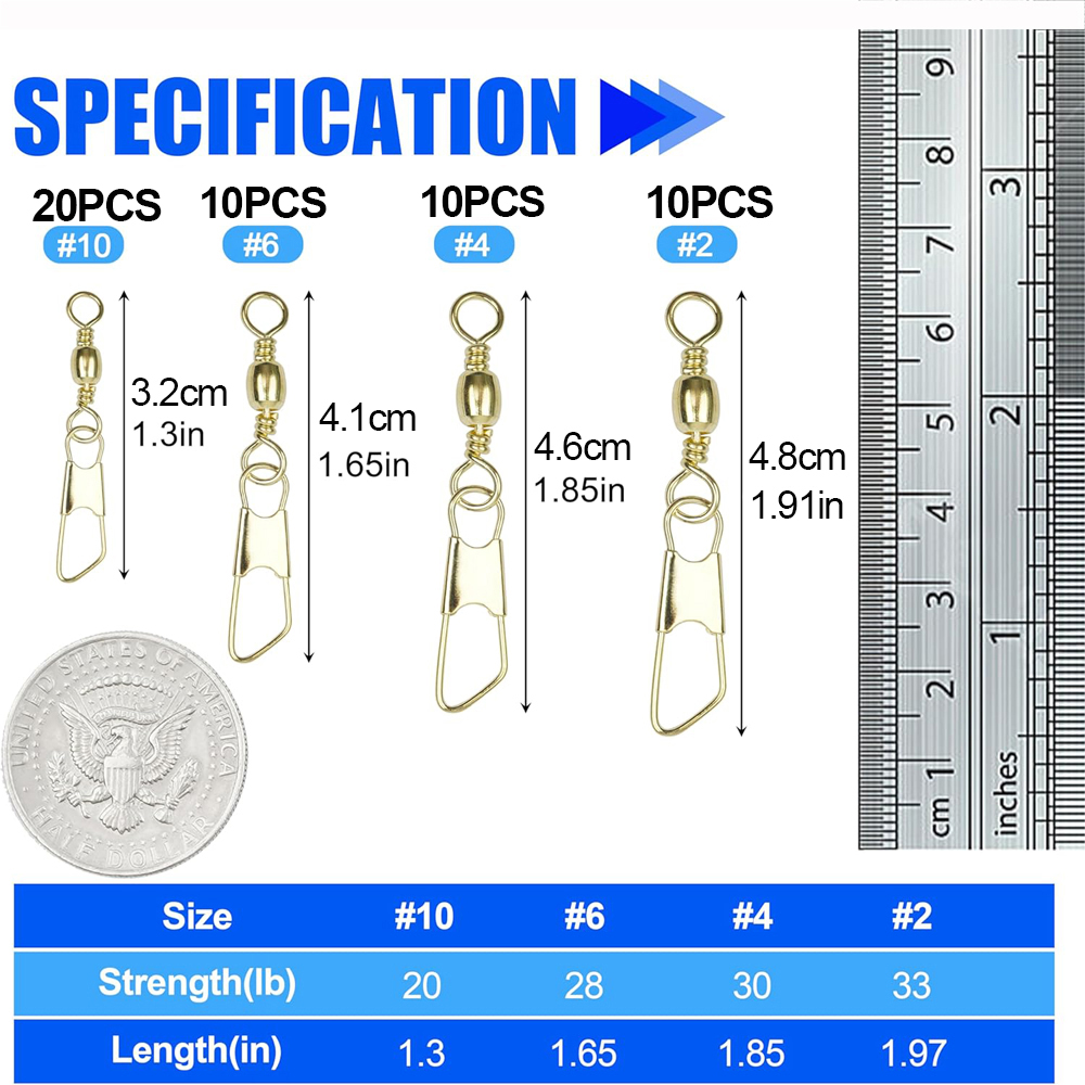 50 szt. Złota beczka wędkarska – Fishing Lure Accessories recenzja i cena